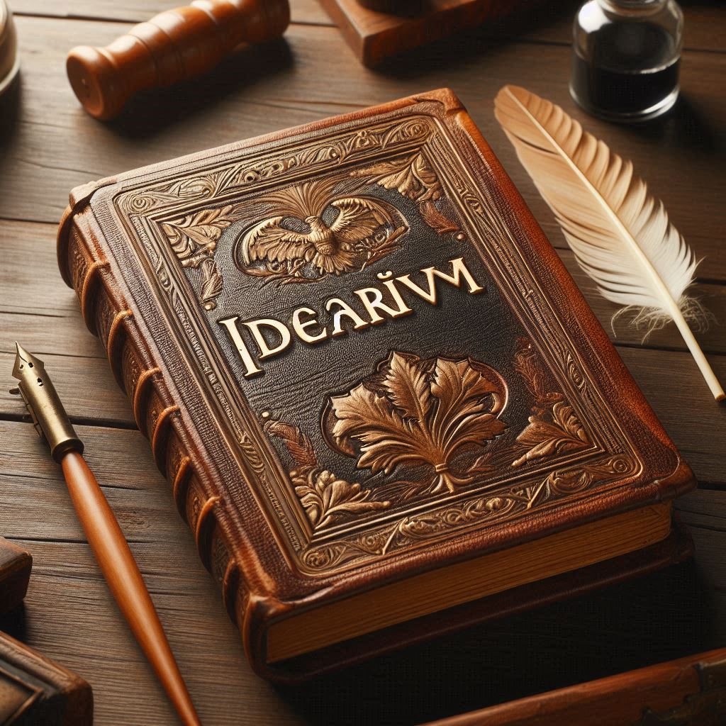 um livro vintage com título IDEARIVM.png