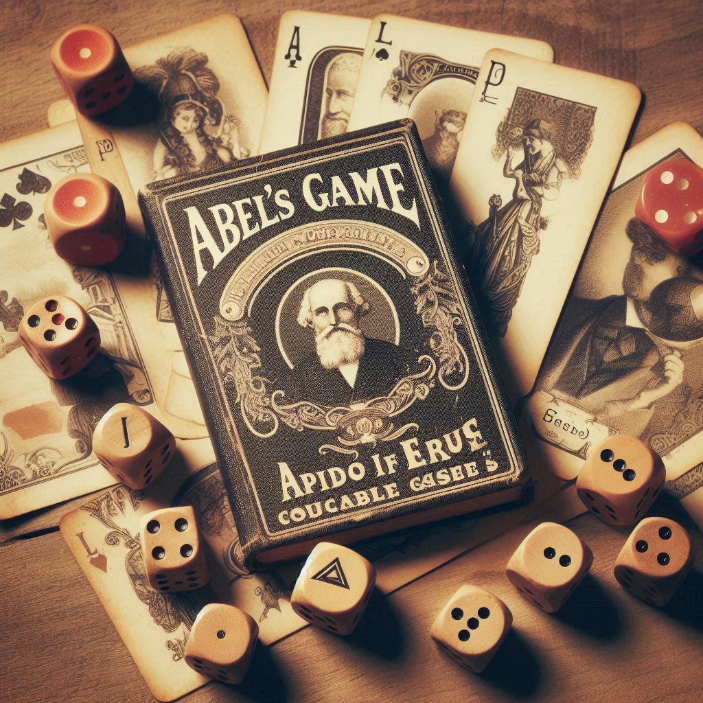 uma imagem vintage de um jogo de baralho e dados escrito JOGO DO ABEL.png